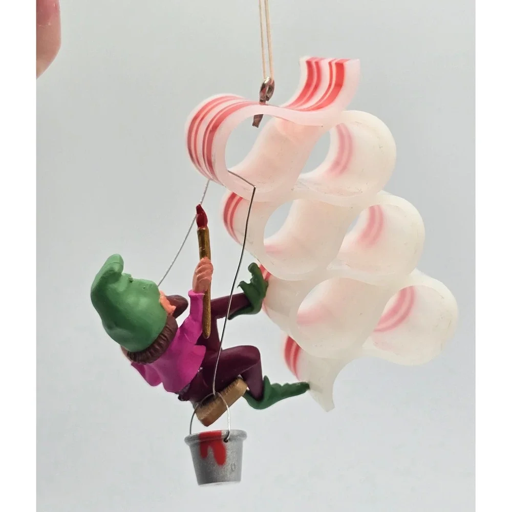 Vintage 80s Hallmark Ornament Elf Artist 1982 Painting Ribbon Candy w/ Box